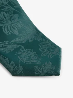 Next Vert forêt - Ajusté - Tie Et Pocket Square Set Discount