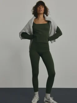 Next - Côtelé sans couture Taille haute Leggings Vert forêt Sale