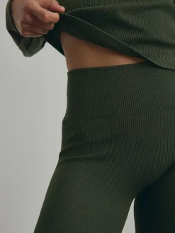 Next - Côtelé sans couture Taille haute Leggings Vert forêt Sale