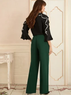 Love & Roses - Pantalons amples Vert forêt Clearance