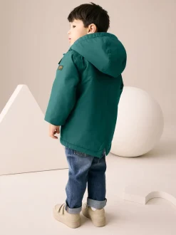 Next - Parka imperméable doublée de borg (3mois-7ans) Vert forêt Clearance