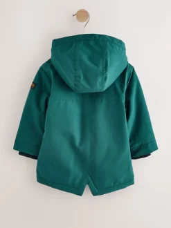 Next - Parka imperméable doublée de borg (3mois-7ans) Vert forêt Clearance