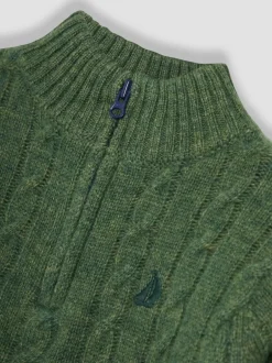 Jojo Maman Bébé Vert forêt - Pull classique à demi-fermeture éclair Hot