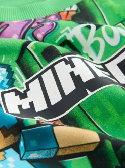 Next - T-shirt Minecraft (3-16ans) Vert imprimé sur l’ensemble Hot