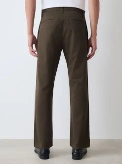 Next - Ajustement droit - Pantalon chino stretch Vert kaki Discount