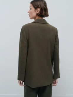 Next Vert kaki - Blazer croisé décontracté Online