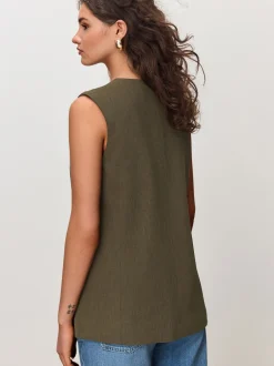 Next Vert kaki - Blazer Gilet croisé Sale