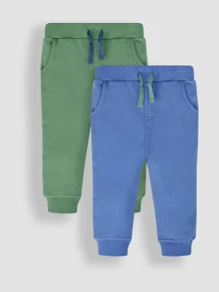 Jojo Maman Bébé Vert kaki & Bleu - 2-Lot Pantalon de jogging Discount