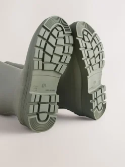 Next Vert kaki - Bottes de pluie hauteur genou doublées de fausse fourrure haut de gamme New