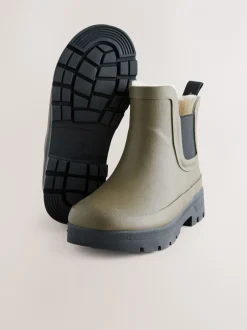 Next Vert kaki - Bottines en caoutchouc avec doublure chaude Best