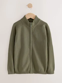 Next - Cardigan zippé en tricot (3-16ans) Vert kaki Best