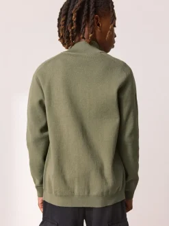 Next - Cardigan zippé en tricot (3-16ans) Vert kaki Best