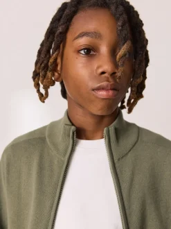 Next - Cardigan zippé en tricot (3-16ans) Vert kaki Best