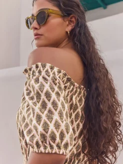 Next Vert kaki - Combinaison ample 100% coton à épaules dénudées Discount