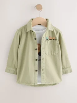 Next Vert kaki - Ensemble chemise et t-shirt à manches longues (3mois-7ans) Best