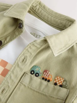 Next Vert kaki - Ensemble chemise et t-shirt à manches longues (3mois-7ans) Best