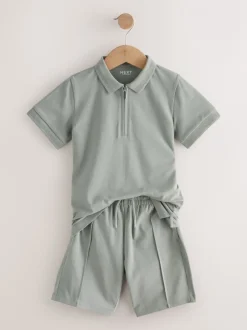 Next Vert kaki - Ensemble polo à manches courtes et short (3-16ans) Online