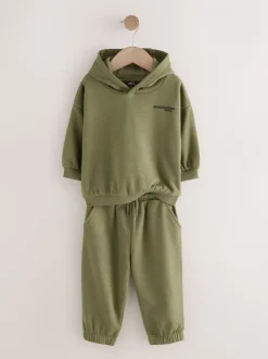 Next Vert kaki - Ensemble Sweat-shirt à capuche et Survêtement à slogan (3mois-7ans) New
