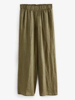 Next Vert kaki - 100{Pantalon à jambes larges Lin Premium Best
