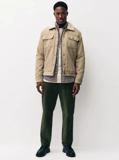 Next Vert kaki - Pantalon à taille élastiquée en coton riche en coton coupe régulière Hot