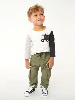 Next Vert kaki - Pantalon cargo doublé (3mths-7yrs) Best