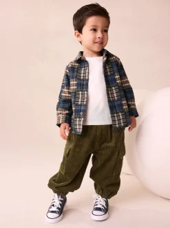 Next Vert kaki - Pantalon cargo en velours côtelé (3mths-7yrs) New