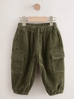 Next Vert kaki - Pantalon cargo en velours côtelé (3mths-7yrs) New