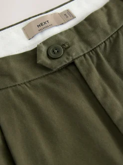 Next Vert kaki - Pantalons chinos extensibles à double pli Online
