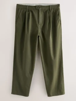 Next Vert kaki - Pantalons chinos extensibles à double pli Online