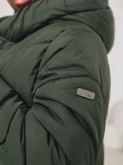 Next Vert kaki - Résistant à la douche Faux Fur Lined À capuche Doudounes (3-16yrs)