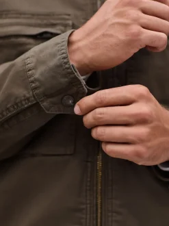 Next Vert kaki - Veste zippée doublée de peau de mouton Online