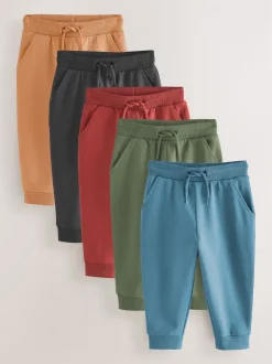 Next Vert kaki/bleu/rouge - Lot de 5 joggings (3mois-7ans) Outlet