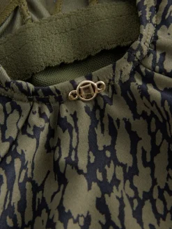 Next - Maillot de bain gainant le ventre froncé Vert kaki/noir Best