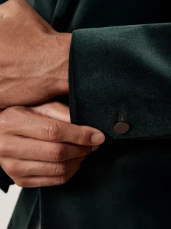 Reiss Vert émeraude - Apsara Blazer en velours à boutonnage simple habillé Best