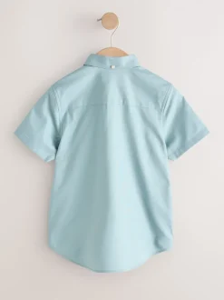 Next - Manches courtes Coton riche Oxford Chemise (3-16ans) Vert minéral Best
