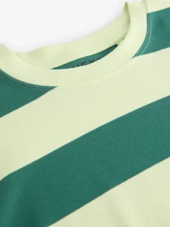 Next - T-shirt oversize décontracté boxy épais à col ras du cou Vert Monochrome Outlet