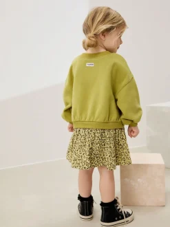 Next Vert motif carrot - Robe sweat à jupe en maille (3mois7ans) Hot