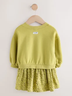 Next Vert motif carrot - Robe sweat à jupe en maille (3mois7ans) Hot