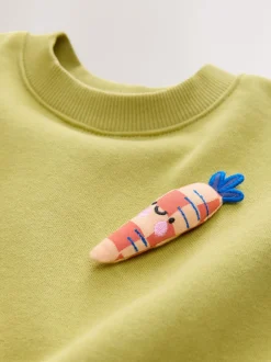 Next Vert motif carrot - Robe sweat à jupe en maille (3mois7ans) Hot