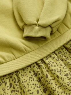 Next Vert motif carrot - Robe sweat à jupe en maille (3mois7ans) Hot