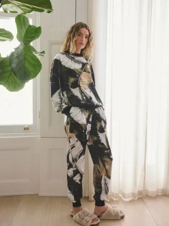 Next Vert motif feuilles - Pyjama confortable à manches longues Online