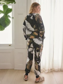 Next Vert motif feuilles - Pyjama confortable à manches longues Online