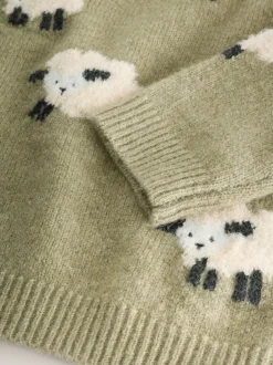 Next Vert mouton - Pull col rond en maille (3mois-7ans) Best