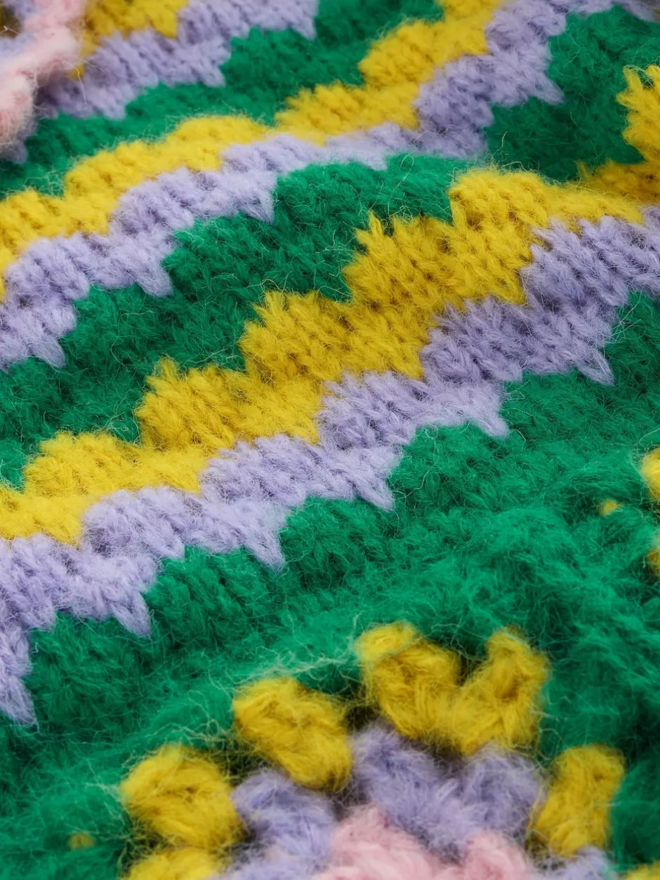 Next Vert Multicolore Patch - Cardigan à col crocheté à la main Online