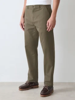 Next - Ajustement droit - Pantalon chino stretch Vert olive New