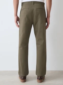 Next - Ajustement droit - Pantalon chino stretch Vert olive New