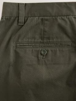 Next Vert olive - Pantalons chinos extensibles plissés simples Clearance