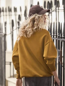 Next Vert olive - Sweat-shirt à col rond à manches longues en coton riche en fruits Sale