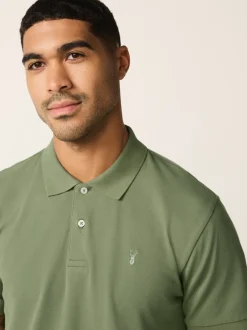 Next - Ajustement régulier - Polo Manches courtes Pique Vert olive clair Online