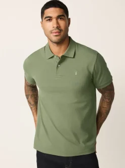 Next - Ajustement régulier - Polo Manches courtes Pique Vert olive clair Online